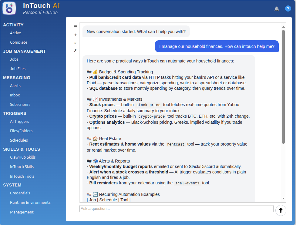 AI assistant helping household finances