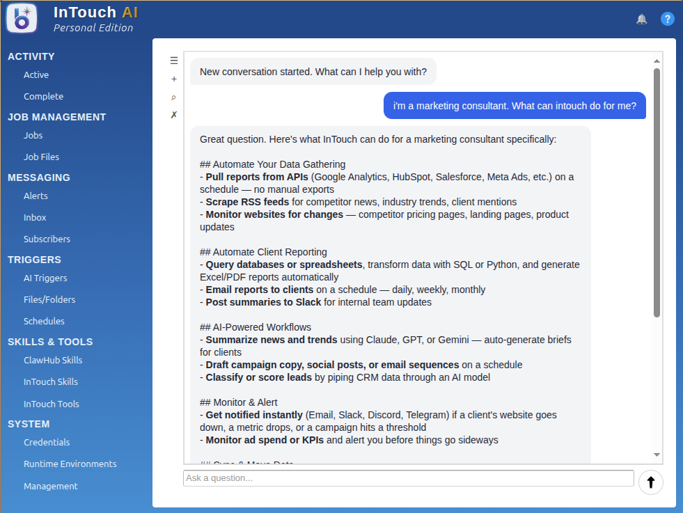 AI assistant helping marketing