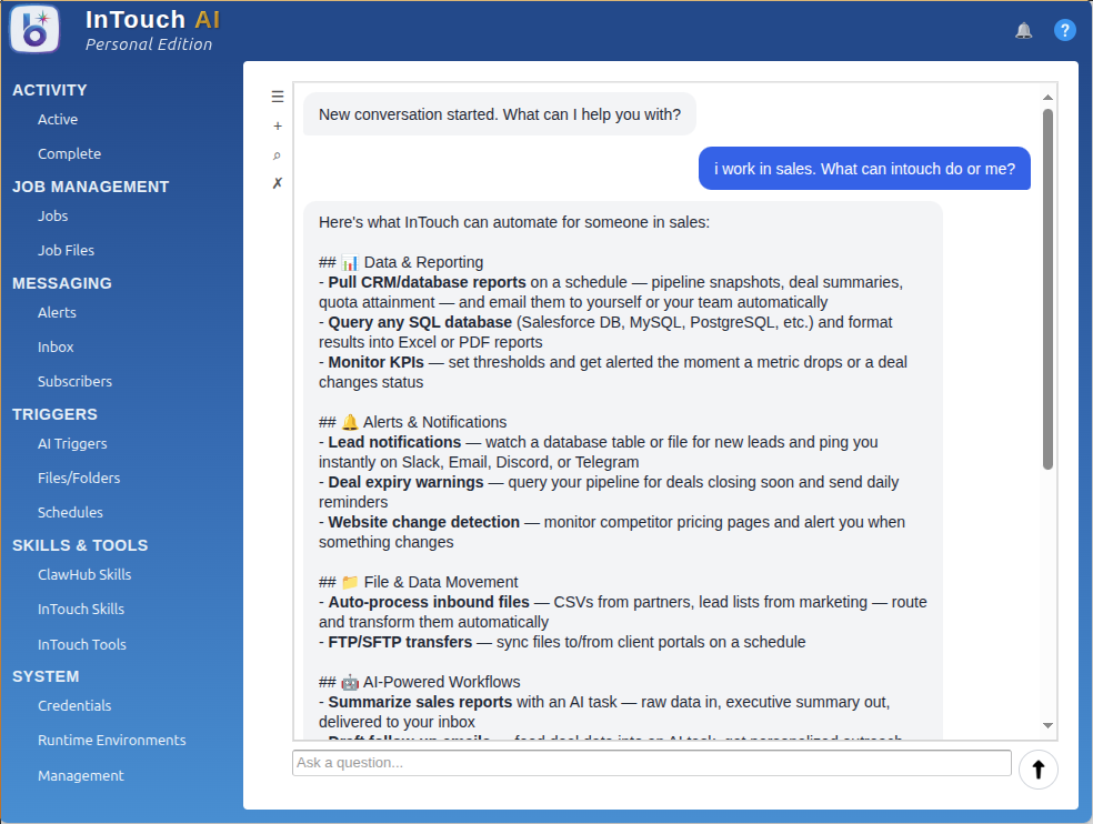 AI assistant helping sales